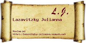 Lazavitzky Julianna névjegykártya
